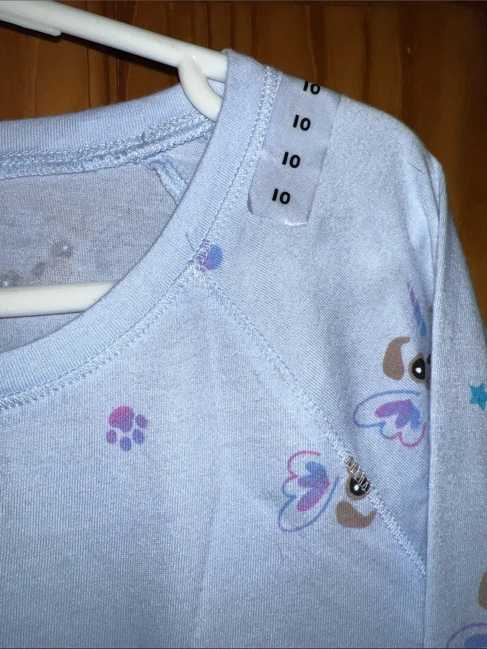 Justice Light Blue Long Sleeve Tee with Puppy and Wing Motif